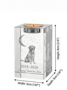 Customized Memorial Crystal Photo Block - 3D Portrait Engraved Commemorative With Clock Design - Tribute Gift For The Departed - Suitable For Altar, Home Decor And Funeral Display - White - View 9