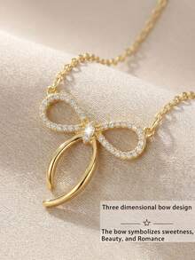 1件女士镀金蝴蝶吊坠项链 - 精致O形链项链，蝴蝶吊坠，镶嵌立方氧化锆新月形设计，简约优雅日常饰品，适合办公室、派对、情人节、生日、周年纪念日等场合，送给妈妈、女友、妻子的礼物 - 彩色 - 查看 1