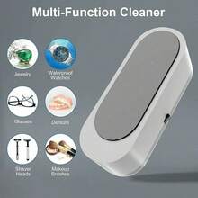Portable Ultrasonic Jewelry Cleaner Machine, Multifunctional Cleaning Tank For Rings, Necklaces, Watches, Dentures, Glasses & Coins, High Frequency Vibration Cleaning Tool For Home & Personal Care - White - View 11