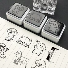 1pc Cute Poodle Shape Ink-Free Stamp, Press To Print, Healing Dog Image, Essential For Journals, Gifts, Decorations, Suitable For Students And Artistic Youth - Proud - View 2