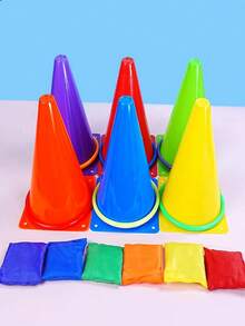 19件/21件/31件户外投掷球多人游戏，集体套圈游戏，团队建设训练器材，儿童节派对游戏道具，嘉年华套圈多人游戏，家庭儿童游戏 - 彩色 - 查看 9