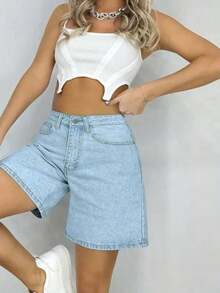 Women's Casual Washed Bermuda Shorts Summer - Giặt nhẹ 4 - Xem 2