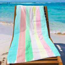 1pc Colorful Striped Summer Beach Towel: Ideal Choice For Beach And Pool Fun - 2 - View 2