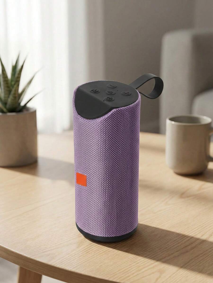 Bocina portátil inalámbrica Bluetooth tipo cilindro con correa para colgar, sonido potente, controles superiores integrados, diseño compacto y resistente para reuniones, casa, oficina, viajes, picnic y exteriores, ideal para música y llamadas - Ver 1