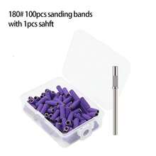 100 miếng giấy nhám mini + 1 trục giữ giấy nhám 3/32" cho mũi khoan móng tay, dụng cụ loại bỏ da chết, chai sần, gel, bộ dụng cụ làm móng. - Nhiều màu - Xem 11