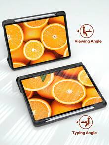 适用于 iPad (A16) 第 11 代 (2025) 和第 10 代 (2022)，Air 7 代 M3 (2025)/6 代 M2 (2024) 11 英寸/13 英寸，9/8/7 代 10.2 英寸，Air 5/4 代，Mini 6/7 代 8.3 英寸，Pro 11 英寸/12.9 英寸 (2018/2020/2021/2022) 的保护套，采用 PU 皮革材质，内置 Apple Pencil 收纳槽，黑色。 - 黑色 - 查看 4