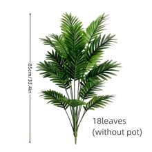 1件/3件 大號人造棕櫚植物，植物排列與天然植物相似，45英吋高人造香蕉樹，24片葉子，逼真塑料寬葉植物裝飾，人造植物 - 軍綠色 - 查看 8