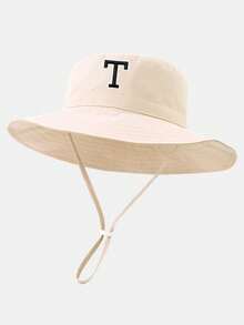 1顶幼儿A-Z字母刺绣渔夫帽，可调节防晒，适合儿童男孩女孩 - 1PC - 查看 21