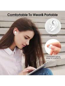 2026 New Arrival Wireless Earbuds Apple Compatible Headphones, In Ear Bluetooth Earphones With Seamless Pairing Spatial Audio & Transparency Mode, Multi-Size Replacement Ear Tips Full Retail Package Included, Bluetooth 5.4 Earbuds With ENC HD Call Mic, IPX7 Waterproof, 48H Playtime Fast Charging, Touch Control Ear Buds For IPhone IOS Devices Workout Office Commute Travel Gifting Daily Use, White - Trắng - Xem 8