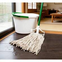 Cotton Blend Wet Mop Steel Handle Green White - default - 查看 1