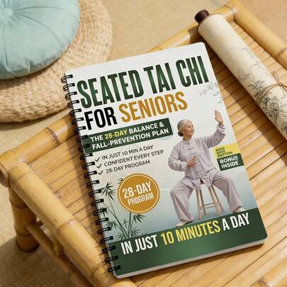一套适合老年人的轻柔坐姿太极拳（28天防跌倒计划）。每天只需10分钟的低强度运动，即可增强步态，预防跌倒。2026年新版，附赠额外内容。帮助老年人保持独立生活能力。是送给祖父母和老年健康爱好者的完美礼物。