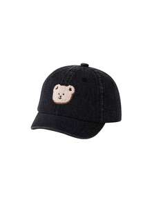 Mũ lưỡi trai denim hình gấu hoạt hình dễ thương, vành ngắn, thích hợp cho mùa xuân/hè, dành cho trẻ em. - con gấu - Xem 10