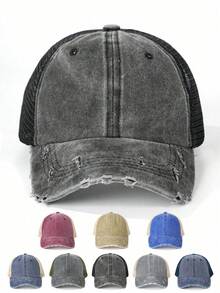 1 件纯色棒球帽，可调节，防晒，休闲户外，适合春季、秋季、旅行、海滩度假，男女通用年轻人帽子，Y2K 风格 - 純色 - 查看 14