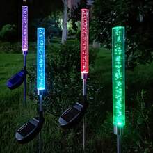 Solar Powered Bubble Cylinder LED Reed Lamp, Wind-Powered, Suitable For Garden, Community, Yard Decor Lighting, Gift - Multicolor - View 6