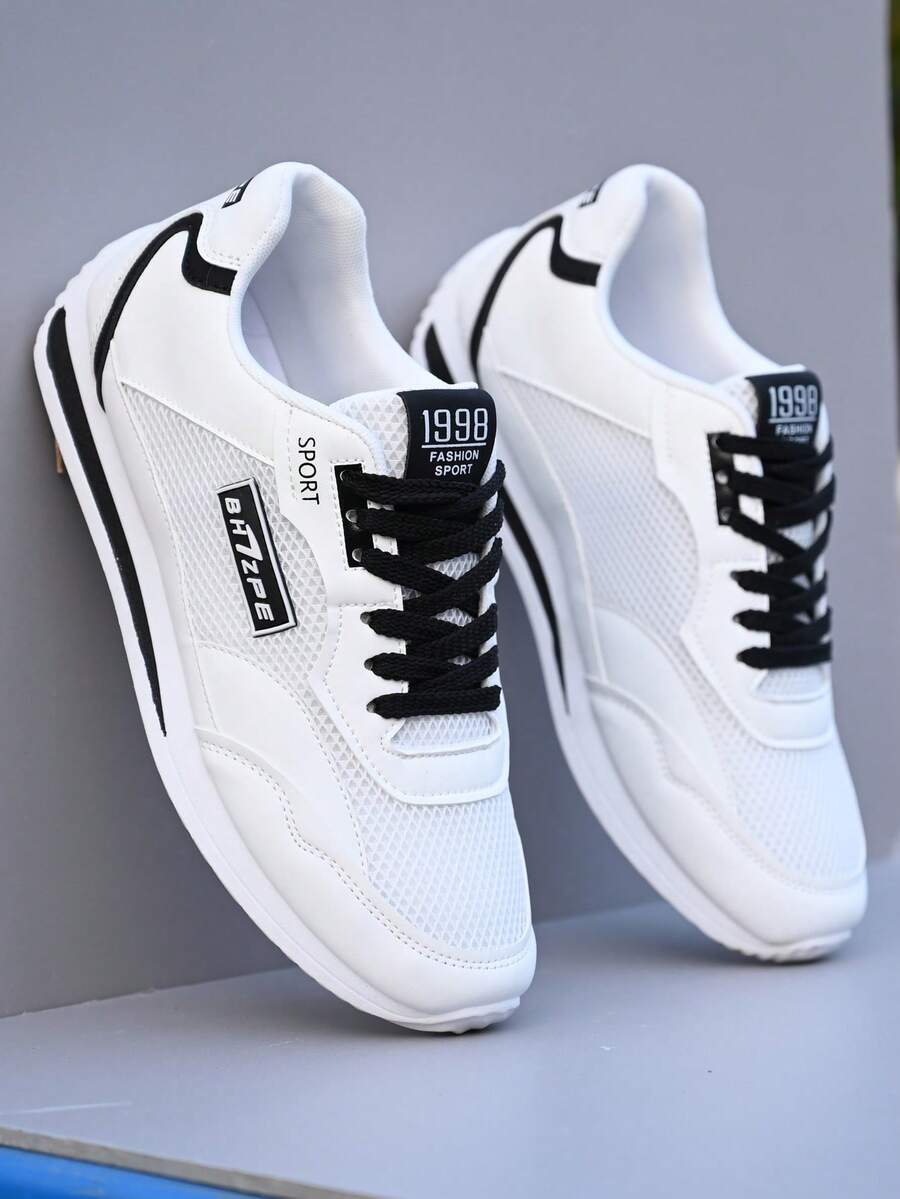 Men's Road Running Shoes, Lightweight Casual Running Shoes, Mesh Breathable Black Grey Color, Racing Training Sports Sneakers