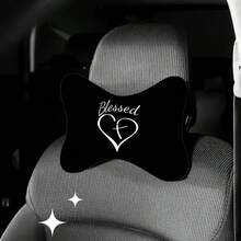 1 chiếc gối tựa đầu hình trái tim in hình lời chúc phúc cho ô tô, gối kê cổ ghế ô tô có ruột nhồi, đệm cổ mềm mại dùng được cả bốn mùa, có thể tháo rời và giặt được, phù hợp với mọi loại xe (Sedan, xe tải, xe van, SUV) - Lời chúc hình trái tim - Xem 8