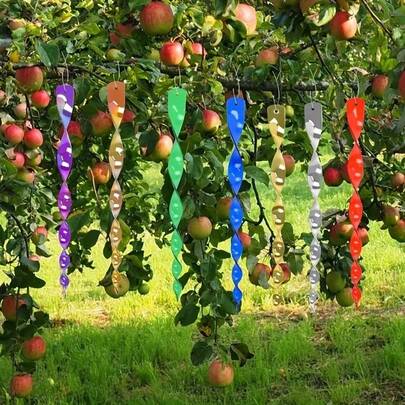 1 cái/5 cái/10 cái Gậy đuổi chim phản quang laser, Gậy đuổi chim xoay ba chiều, Gậy đuổi chim nhiều màu sắc với thiết kế tự xoay, Thiết bị kiểm soát chim ngoài trời cho vườn, trang trại, dải ruy băng phản quang hai mặt để xua đuổi chim bồ câu, thích hợp cho chim trĩ, mòng biển, quạ, sáo đá, chim én, vòng xoắn phản quang đuổi chim, thiết bị treo phản quang đuổi chim để xua đuổi chim bồ câu, ngỗng khỏi nhà, vườn, hồ bơi.