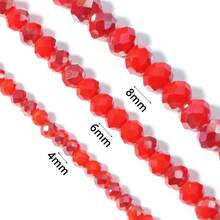 1pc Faceted Abacus Bead Crystal Flat Bead Multi-Color Loose Beads, Fashionable Colorful Cute Electroplated Versatile All-Match DIY Beads For Bracelets, Necklaces, Jewelry Making, Phone Straps, Keychains - Semi-electroplated Red Porcelain - View 7