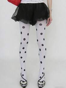 Polka Dot Sheer Tights – High Waist Stretchy Patterned Pantyhose For Women - Multicolor - View 6