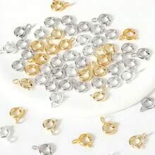 Khóa cài hạt cườm dạng lò xo mạ vàng 14k và mạ bạc, có vòng nối hở, dùng để làm đồ trang sức. - Nhiều màu - Xem 13