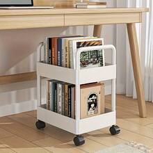 New Double-Layer Plastic Storage Cart With Wheels - Space Saving Design For Office, Kitchen, Bathroom, Bedroom, Freestanding, Suitable For All Seasons And 17 Holidays - Multicolor - View 4