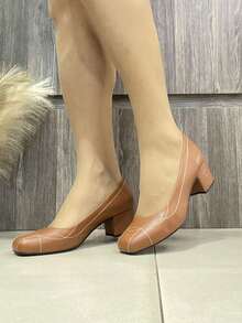Elegant Women's Heels In Nappa Leather. - Mocha Brown - View 4