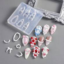 Khuôn nặn móng tay silicon hình cánh hoa mùa xuân hè, khuôn mẫu thiết kế móng tay tự làm hình hoa ly và hoa anh đào, dụng cụ tạo hình móng tay. - Trong sáng - Xem 10