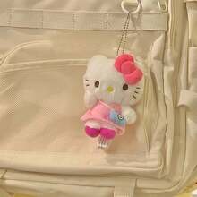 SANRIO 1件毛绒吊坠，背包挂饰，毛绒猫咪玩偶挂件，圣诞树装饰品，包包配饰，节日礼物 - 粉色 - 查看 7