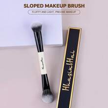 HUAQINVHAI 米色盒装双头多功能腮红刷、修容刷、高光刷、粉底刷、散粉刷套装，附赠便携式化妆包。 - 米色 - 查看 9