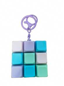1pc Squeeze Toy, Stress Relief Keychain Pendant, Wordless Stress Relief Button Tester, Stress Relief Button Creative Stress Relief Cube Keyboard Small Toy Pendant, Macaron Stress Relief Keycap Keychain - Unzip the Keyboard - View 3