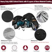 [Best Sell]Trike Motorcycle Cover Waterproof Outdoor Storage Cover For 3-Wheel Motorcycles Heavy Duty 420D Oxford Fabric Shelter With Zipper For Antenna Rain Snow Protection - Richer-104"x66"x45" - View 4