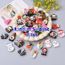 10pcs Holiday Silicone Beads, Christmas & Halloween 2D Flat Beads, DIY Creativity Bracelets Necklaces Bag Charms And Craft Projects - Multicolor - View 8