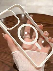 透明磁吸手机壳，兼容 16/15/14/13/12/11 Pro/Plus/Max/Mini/7/8/SE/16e/7P/X/XR/XsMax，防震保护套，也适用于三星 S25 Ultra/S24 Ultra/S23 FE/S22+ - 白色 - 查看 2