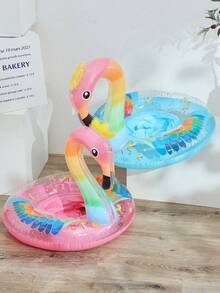 Flotador inflable en forma de flamenco para piscina, sillón de descanso acuático para exteriores, bote flotante divertido para la playa, suministros para fiestas en la playa - Multicolor - Ver 3