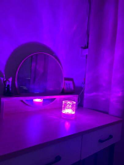 1pc LED Projection Light With Water Wave Effect, Touch/Remote Control, USB Powered, 16 Color Changing Modes, Suitable For Bedroom, Game Room, Party And Special Occasions Like Christmas, Valentine's Day, Wedding And Birthday