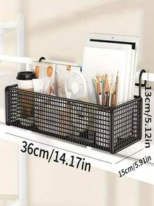 Cesta colgante de hierro fundido para colgar sobre la puerta - Organizador de almacenamiento de malla tejida negra, marco de metal resistente con mecanismo de suspensión, estantería multiusos ahorradora de espacio para ropa, juguetes, ropa de cama - Dormitorio, armario, almacenamiento, cesta de almacenamiento tejida, almacenamiento de dormitorio, sistema de suspensión estable, cesta escalonada, opción de regalo perfecta para 11 días festivos - A - Ver 5