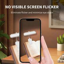 1个电池供电夹式阅读灯，360°可调节，电池供电（不含电池），适用于学生书桌、床头柜、卧室、书房、汽车、办公室、客厅和其他夜间阅读场景。 - 電池橫款書燈 - 查看 6