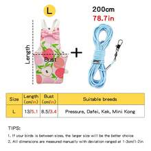 1pc Flight Leash + 1pc Bird Outfit, Ultra-Light Bird Leash Set, Fashionable Cute Cartoon Bird Diaper Pants Clothes, No Foot Damage, Dedicated Bird Walking Flight Leash, Diaper Flight Suit, Suitable For Bird Outdoor Dressing And Flight Use - View 13