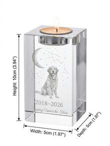 Customized Memorial Crystal Photo Block - 3D Portrait Engraved Commemorative With Clock Design - Tribute Gift For The Departed - Suitable For Altar, Home Decor And Funeral Display - White - View 8