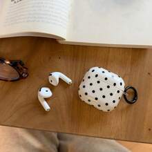 简约白色波点挂环耳机保护套，兼容苹果Pro 3/Pro 2/Pro 4/3/2，时尚女士耳机保护套，简约耳机保护套，苹果耳机保护套，苹果耳机套 - 白色 - 查看 4