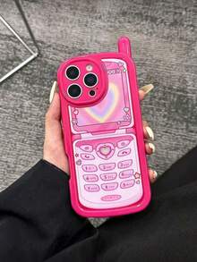 1pc Fashionable Heart-Shaped Phone Case, Compatible With IPhone 15, 17 Pro/17 Air/17/17 Pro Max, 16/11/16 Pro/16 Plus/16 Pro Max/16e/15 Pro Max/13/14/12/XS/XR/7G/8P, Soft Silicone Shockproof Protective Cover For XR, XS Max, 7/8 Plus - Multicolor - View 1