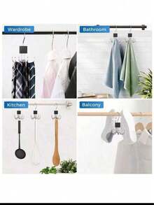 1-3 chiếc giá treo quần áo xoay 360°, có thể dùng để treo áo ngực, áo hai dây, cà vạt, khăn quàng cổ, ví, v.v., móc sáu ngạnh đa năng sáng tạo, thích hợp cho các bữa tiệc Halloween, Giáng sinh, Lễ Tạ ơn. - Nhiều màu - Xem 2