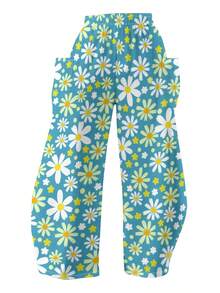 Women's Plus Size Wide-Leg Pants - Loose Fit Wide Leg Trousers With Wide Stance, Breathable Fabric Suitable For, For - Wear - Elegant Wide Leg Pants - Multicolor - View 4