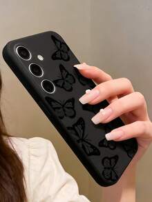1个黑色蝴蝶直边液态软胶手机壳，兼容三星Galaxy S26 S25 S24 Ultra S24 Plus S24 FE S23 S22 A55 A54 A53 A52 A50 A30 A42 A35 A34 A33 A25 A24 A20 A30 A15 A17、Smart 8/ Hot 40i/ Spark 20/ Spark 20C/ Spark Go 2024/ Moto G84/荣耀X9b X9A X9D X7B X9C X6A 8X X7 X8 X8C X8B Y9S Y9A Y7P Y7P/1+ - 黑色 - 查看 3