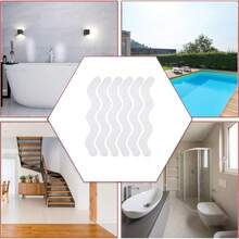 [12 MIẾNG DÁN CHỐNG TRƯỢT] 12 miếng dán chống trượt trong suốt cho sàn bồn tắm, băng dính chống trượt an toàn, dễ dán và dễ tháo, ngăn ngừa trượt ngã, trang trí phòng tắm, phụ kiện phòng tắm - trong suốt - Xem 7