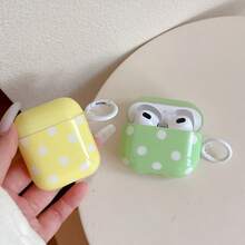 Big Polka Dot Print Design Earphone Case, Minimalist Fashion Earphone Cover, IMD Earphone Shockproof Case, Suitable For AirPods 1/2/3/4/Pro - Green - View 7