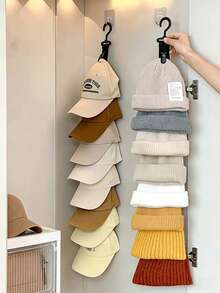 Rak Topi 8 Kait, Dapat Menampung 8 Topi Baseball, Tersedia dalam Warna Abu-abu dan Hitam, Cocok untuk Digantung di Pintu Lemari atau Dinding, Sempurna untuk Pecinta Topi Baseball untuk Memajang dan Mengatur Topi, Solusi Penyimpanan Rumah yang Penting, Juga Hadiah Ideal untuk Keluarga dan Teman - MultiWarna - View 9