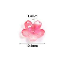 50 piezas Sakura 10mm Cuentas de vidrio 3D, pétalos de cerezo, cuentas sueltas redondas con agujero central para manualidades de joyería DIY, accesorios para el cabello, encantos de teléfono, pulseras, collares, suministros de artesanía de joyería - Cuentas de flor de cerezo - Ver 5
