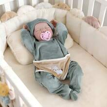 1个18英寸仿真全乙烯基娃娃，逼真重生娃娃 - 手绘头发，完美伴侣礼物，生日礼物，游戏屋玩具 - 綠色 - 查看 3