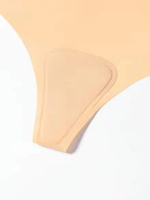 Women's Seamless Solid Color High Waist Functional Underwear, Ladies Nude Anti- Thong, Discreet Coverage Comfort Panties For Yoga & Sports - Apricot - View 10
